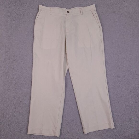 Adidas Clima Cool Golf‎ Pants Khakis 36x27.5 Beige Performance 3 Stripes - Picture 2 of 15